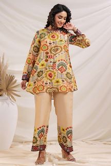 Picture of Spectacular Cream and Multi Designer Co-Ord Set for Festivals, Sangeet, and Parties