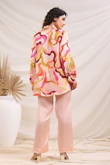 Picture of Alluring Light Pink and Multi Designer Co-Ord Set for Festivals, Sangeet, and Parties