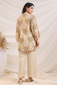 Picture of Outstanding Beige Designer Co-Ord Set for Festivals, Sangeet, and Parties