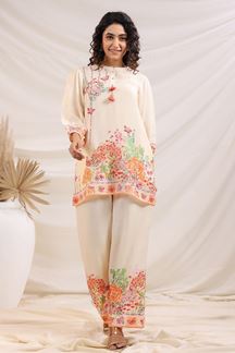 Picture of Fascinating Off-White Designer Co-Ord Set for Festivals, Sangeet, and Parties