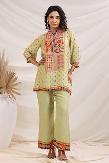 Picture of Creative Green Designer Co-Ord Set for Mehendi, Festivals, Sangeet, and Parties