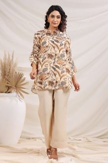 Picture of Dazzling Cream Designer Co-Ord Set for Festivals, Sangeet, and Parties