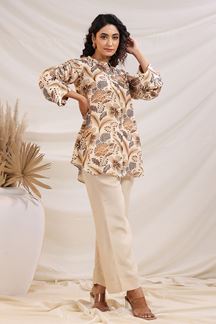 Picture of Dazzling Cream Designer Co-Ord Set for Festivals, Sangeet, and Parties
