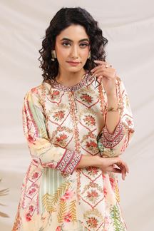 Picture of Striking Cream Designer Co-Ord Set for Festivals, Sangeet, and Parties