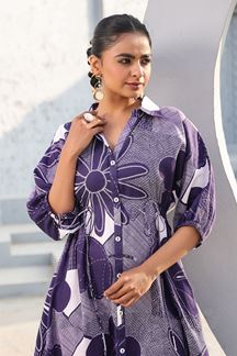 Picture of Gorgeous Indigo Designer Indo-Western Outfit for Sangeet and Parties