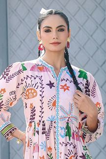 Picture of Trendy Cream Designer Indo-Western Outfit for Sangeet and Parties
