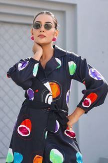 Picture of Flamboyant Black Designer Indo-Western Outfit for Sangeet and Parties