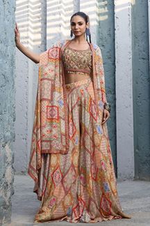 Picture of Captivating Multi Designer Sharara Suit for Engagement, Reception, Festivals, Sangeet, and Parties