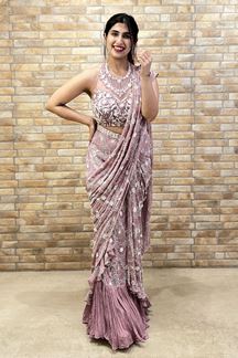Picture of Royal Net Designer Saree for Engagement, Reception, Sangeet, and Parties