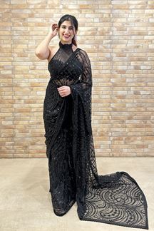 Picture of Mesmerizing Net Designer Saree for Reception, Sangeet, and Parties