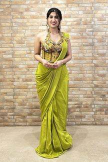 Picture of Striking Georgette Designer Saree for Reception, Sangeet, and Parties