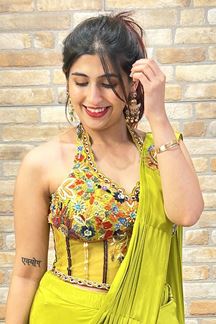 Picture of Striking Georgette Designer Saree for Reception, Sangeet, and Parties