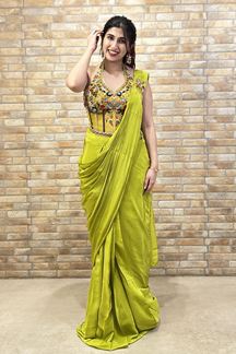 Picture of Striking Georgette Designer Saree for Reception, Sangeet, and Parties