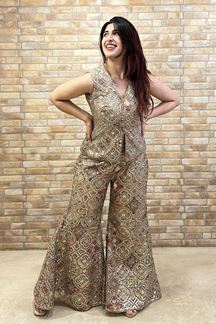 Picture of Captivating Beige Designer Co-Ord Set for Sangeet and Parties