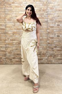 Picture of Alluring Off-White Designer Jumpsuit for Sangeet and Parties