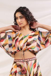 Picture of Smashing Multi Designer Indo-Western Outfit for Engagement, Reception, Festivals, Sangeet, and Parties