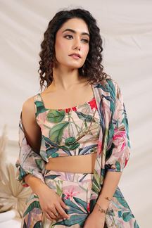 Picture of Dazzling Beige Designer Palazzo Suit for Festivals, Sangeet, and Parties