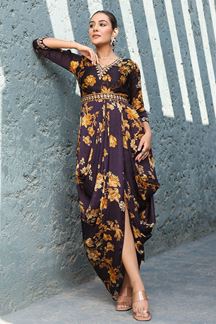 Picture of Fashionable Purple Designer Indo-Western Outfit for Sangeet and Parties