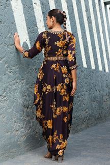 Picture of Fashionable Purple Designer Indo-Western Outfit for Sangeet and Parties