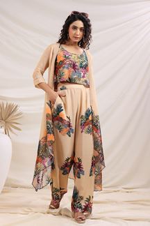 Picture of Spectacular Cream Designer Co-Ord Set for Festivals, Sangeet, and Parties