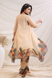 Picture of Spectacular Cream Designer Co-Ord Set for Festivals, Sangeet, and Parties
