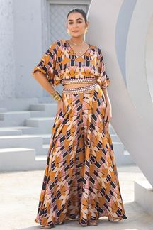 Picture of Pretty Multi Designer Palazzo Suit for Festivals, Sangeet, and Parties