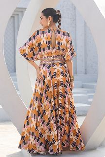 Picture of Pretty Multi Designer Palazzo Suit for Festivals, Sangeet, and Parties