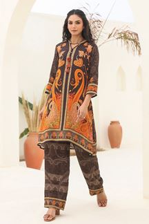 Picture of Charming Brown Designer Co-Ord Set for Festivals, Sangeet, and Parties