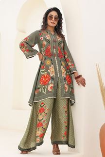 Picture of Divine Green Designer Co-Ord Set for Mehendi, Festivals, Sangeet, and Parties