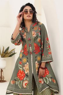 Picture of Divine Green Designer Co-Ord Set for Mehendi, Festivals, Sangeet, and Parties