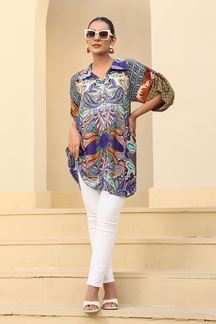 Picture of Alluring Blue Designer Kurtis for Hangouts, Sangeet, and Parties