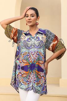 Picture of Alluring Blue Designer Kurtis for Hangouts, Sangeet, and Parties
