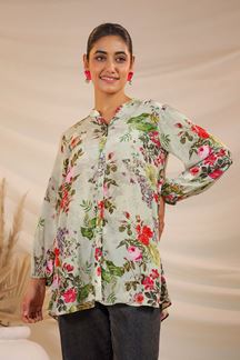Picture of Splendid Cream Designer Kurtis for Hangouts, Sangeet, and Parties