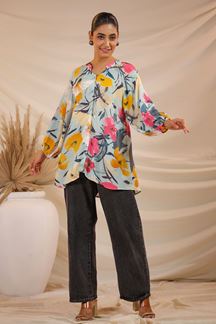 Picture of Outstanding Sky Blue Designer Kurtis for Hangouts, Sangeet, and Parties