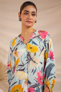 Picture of Outstanding Sky Blue Designer Kurtis for Hangouts, Sangeet, and Parties