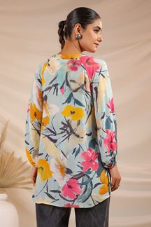 Picture of Outstanding Sky Blue Designer Kurtis for Hangouts, Sangeet, and Parties
