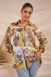Picture of Creative Beige Designer Kurtis for Hangouts, Sangeet, and Parties
