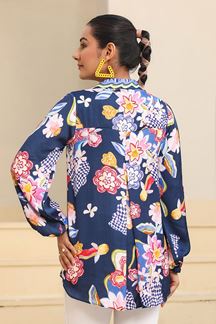 Picture of Flamboyant Blue Designer Kurtis for Hangouts, Sangeet, and Parties
