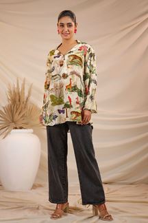 Picture of Classy Cream Designer Kurtis for Hangouts, Sangeet, and Parties