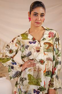 Picture of Classy Cream Designer Kurtis for Hangouts, Sangeet, and Parties