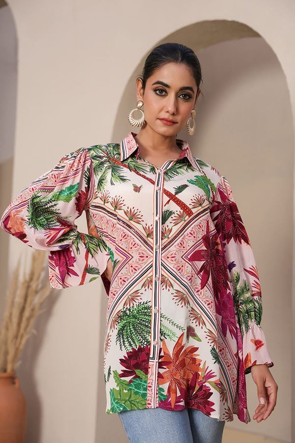 Picture of Enticing White Designer Kurtis for Hangouts, Sangeet, and Parties