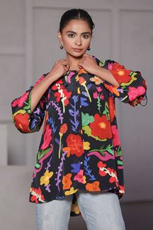 Picture of Delightful Black Designer Kurtis for Hangouts, Sangeet, and Parties