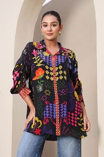 Picture of Lovely Black Designer Kurtis for Hangouts, Sangeet, and Parties