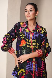 Picture of Lovely Black Designer Kurtis for Hangouts, Sangeet, and Parties
