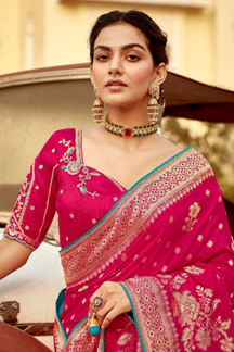 Picture of Royal Dola Silk Designer Saree for Engagement, Reception, Festivals, Sangeet, and Parties