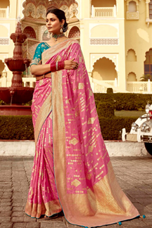 Picture of Beautiful Dola Silk Designer Saree for Engagement, Reception, Festivals, Sangeet, and Parties