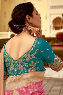 Picture of Beautiful Dola Silk Designer Saree for Engagement, Reception, Festivals, Sangeet, and Parties