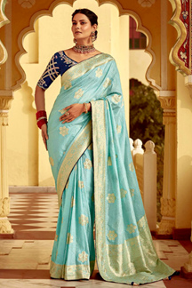 Picture of Artistic Dola Silk Designer Saree for Engagement, Reception, Festivals, Sangeet, and Parties