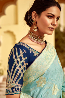 Picture of Artistic Dola Silk Designer Saree for Engagement, Reception, Festivals, Sangeet, and Parties