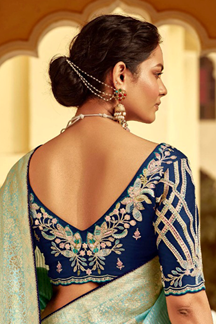 Picture of Artistic Dola Silk Designer Saree for Engagement, Reception, Festivals, Sangeet, and Parties